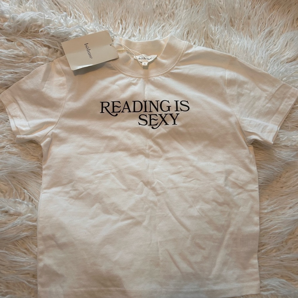 Bohme White 'Reading is Sexy' Short Sleeve Tee